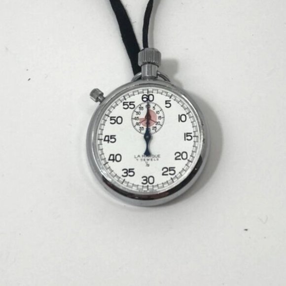 1960s Swiss Made La Marque 7 Jewels 1/5 Shock Resistant Mechanical Stopwatch - Picture 1 of 7